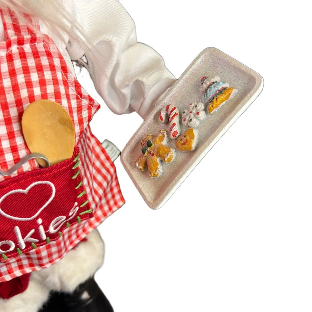 Chef Santa Claus‎ Gingham Apron I Love Cookies Christmas Decor 17
